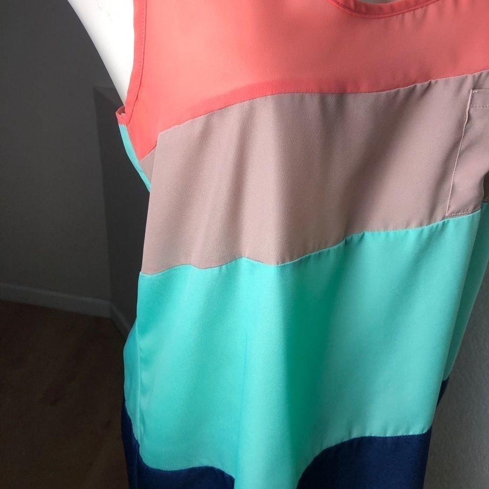 Charming Charlie Colorblock Racerback Tank Top M - Picture 7 of 10